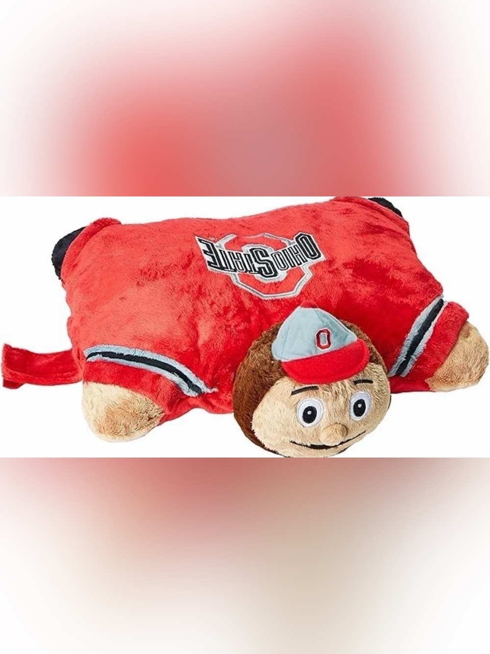 Vintage early 2000’s Ohio State Buckeyes Plush Pillow Pet - Red Mascot